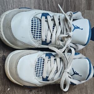 Jordan Kids White and Blue Sneakers